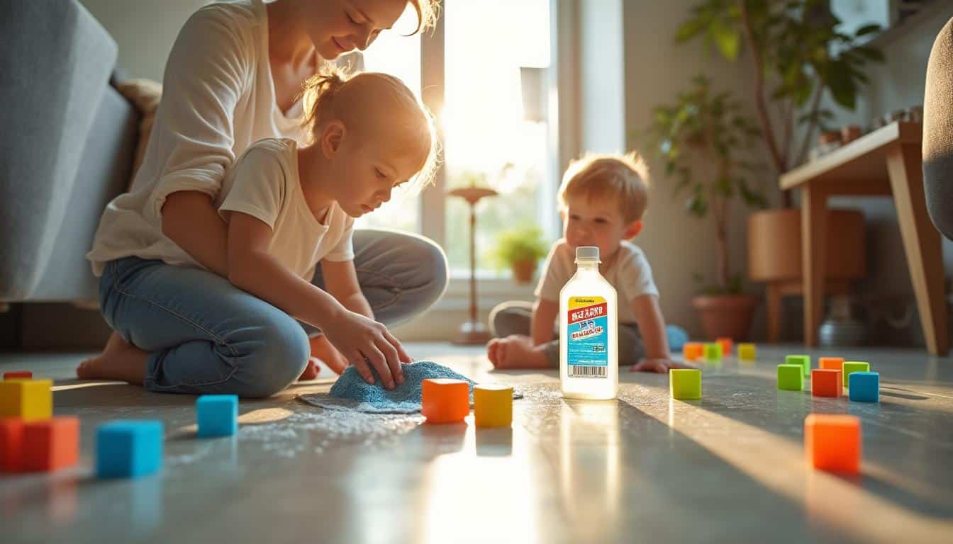 Conseils de sécurité pour désinfecter le sol avec des enfants