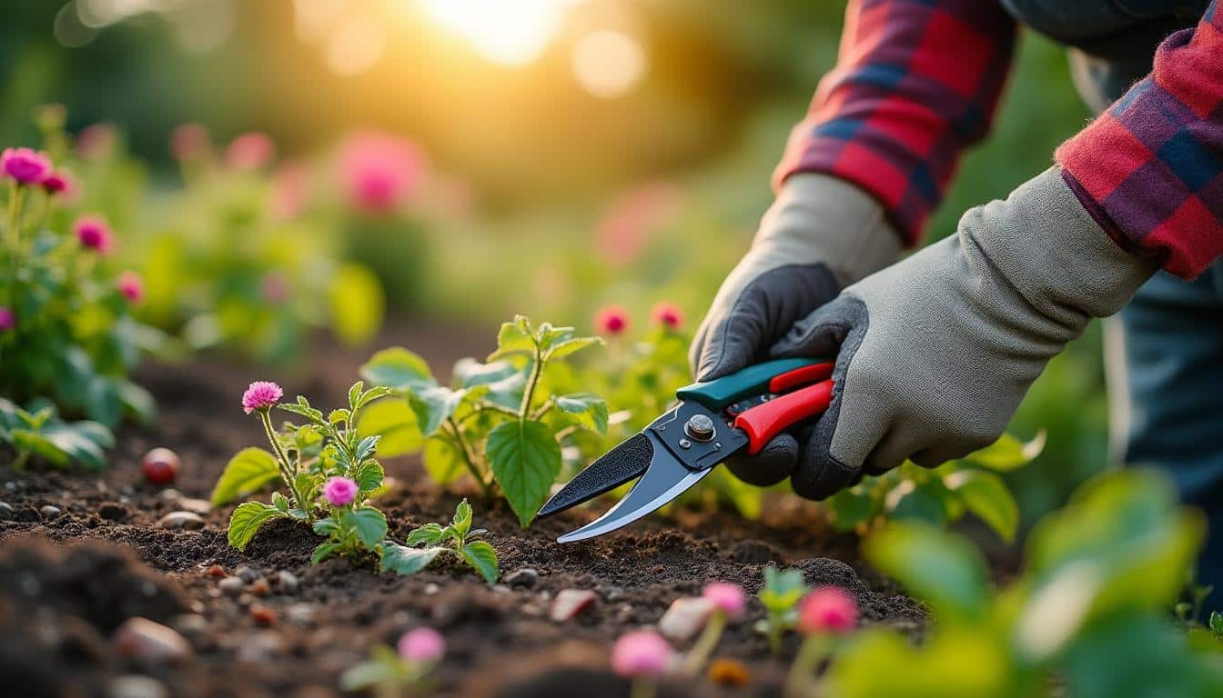 La taille des arbustes du potager pour favoriser la floraison avec le sécateur